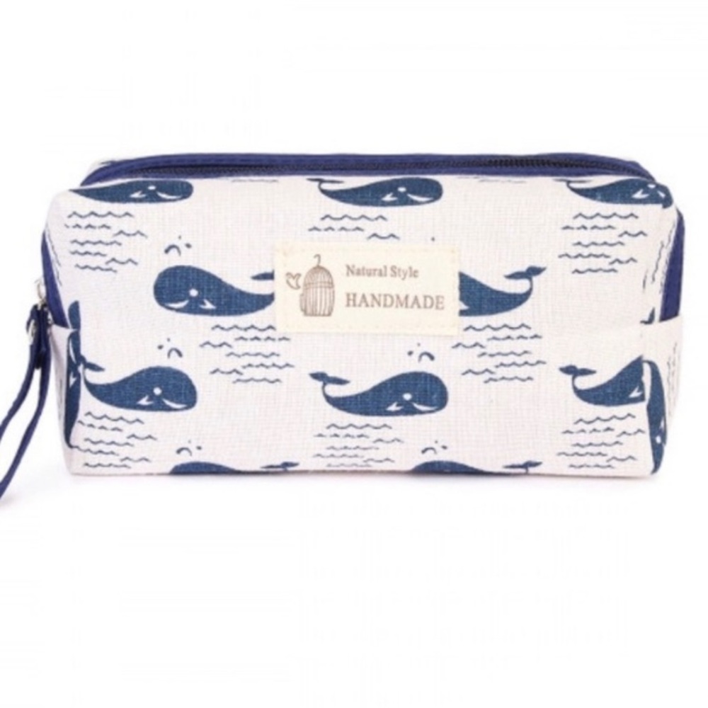 Blue Whale Essential Oil cosmetic bag pouch canvas